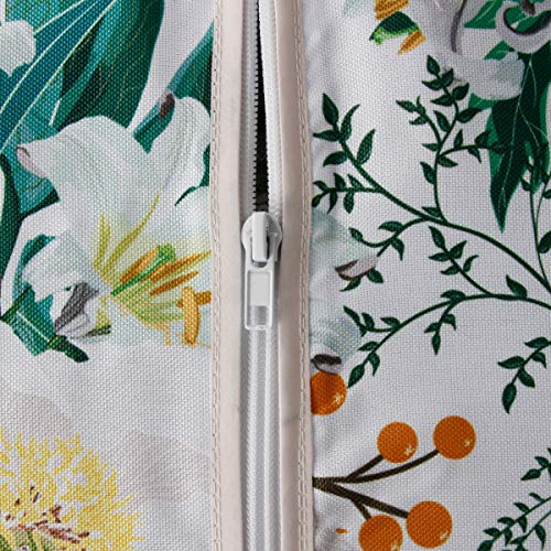 Ehousehome Outdoor and Indoor 60inch Round Tablecloth with Umbrella Hole and Zipper, Waterproof Zippered Patio Table Cloths, Spring/Summer Table Covers for Backyard Circular Table/BBQs/Picnic
