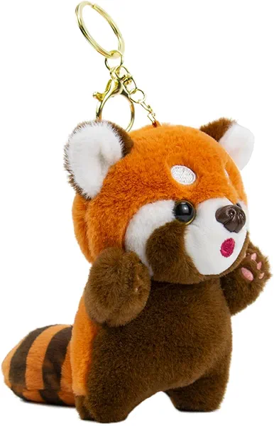 WEIGANGFANG Cute Plush Red Panda Keychains Kawaii Accessories Decorative Pendants for Backpacks Gifts for Women (Ailurus Fulgens)