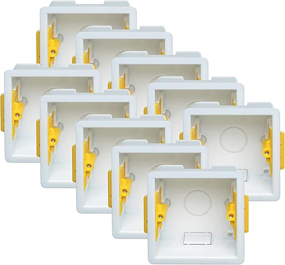 10x Pack Single 1Gang 47mm DryLining Back Box Electrical Wall