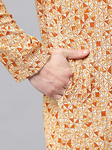 See Designs Cream & Brown Cotton Regular Fit Printed Kurta Set_Sdmdwkt83601M