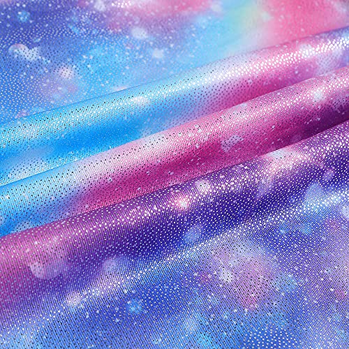 Leotards for Girls Gymnastics Toddler Dance Biketards Mermaid Unicorn Athletic Dance Wear Shiny Rainbow Blue Hotpink