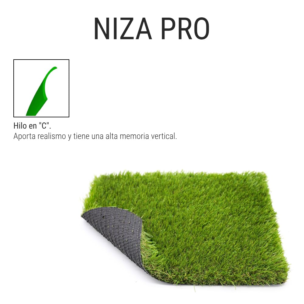 BONERVA | Césped Artificial NIZA PRO | Alturas: 20, 30 y 40 mm | Varias Medidas | Tonalidades Realistas | Rollo de césped para Jardín, Terraza y Piscina | Gran Durabilidad | (2x10 Metros, 30)