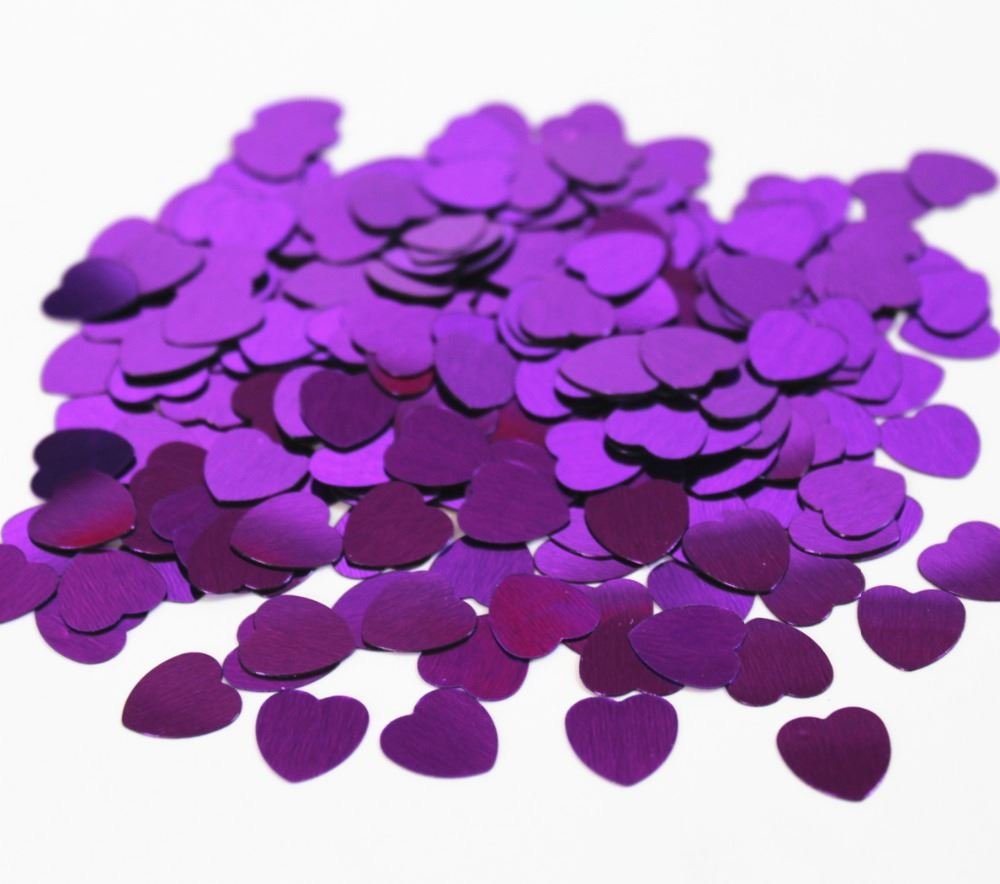 SHATCHI 14 Gram Jumbo/Small Heart Shape Confetti Wedding Anniversary Birthday Mother’s Day Party Table Gifts Decorations, Purple