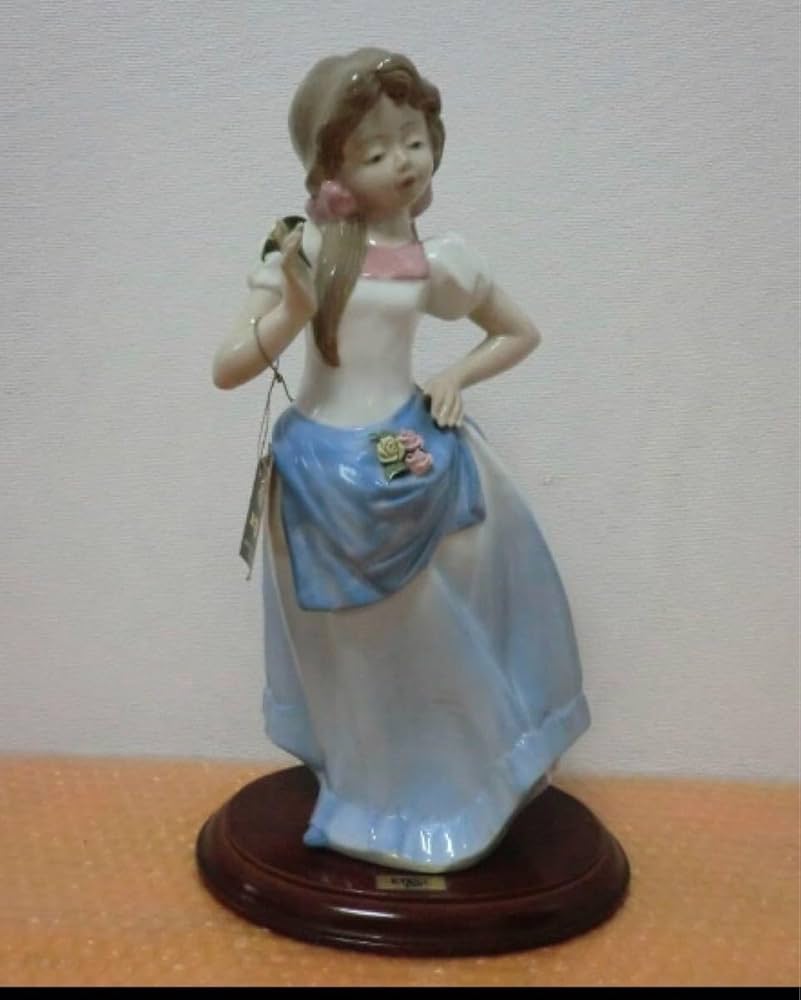 スペイン　リヤドロ　ザフィール　女の子　お人形　陶器　置物 LLADRO リヤドロ 甘い花の香り 少女 帽子 かご 陶器 人形 置物