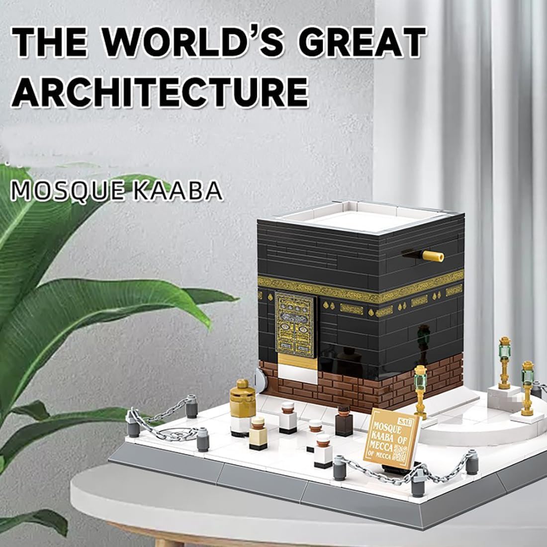 JUCYJULY Moschea Kaaba Mini Mattone da Costruzione per Adulti Architettura, 446 pezzi Islamico Kit Blocchi di Costruzione Modello Mattoni Giocattolo Regalo per Bambini e Adulti