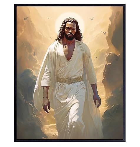 Jesus Wall Art for African Americans - Jesus Christ Poster - Inspiration Christian Wall Art & Decor for Black women, Black Men - Black pride African