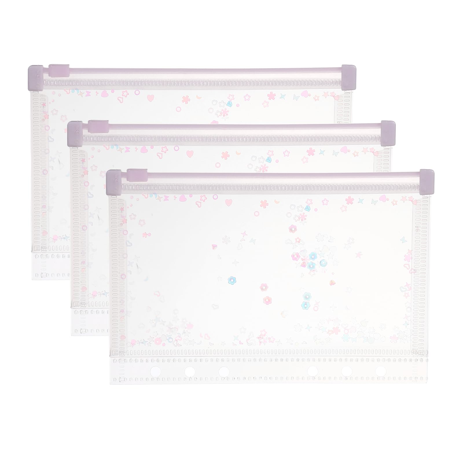 PATIKIL 3Pcs A6 Plastic Binder Zipper,7x5 Envelope Folders,Light Purple โ image 1