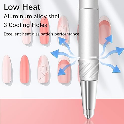 Miniatura 3 de Recargable 35000 RPM Máquina de taladro de uñas eléctrica, máquina de lima de uñas eléctrica portátil profesional para manicura - blanco