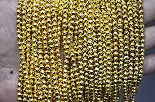 Perles en pyrite 4 mm facettées pour réparer et personnaliser vos colliers en pierre
