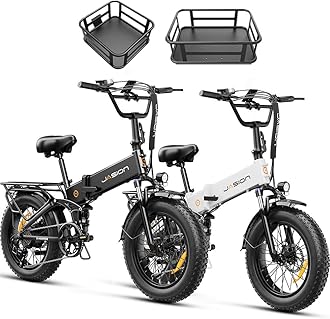 Jasion X-Hunter Foldable Electric Bike for Adults,1400W/1800W Peak,30MPH 70-80 Miles E-Bike,624/720 WH Battery,Full Suspension Ebike,20''*4 Fat Tire Bicycle for Commuting,Certified by UL2849