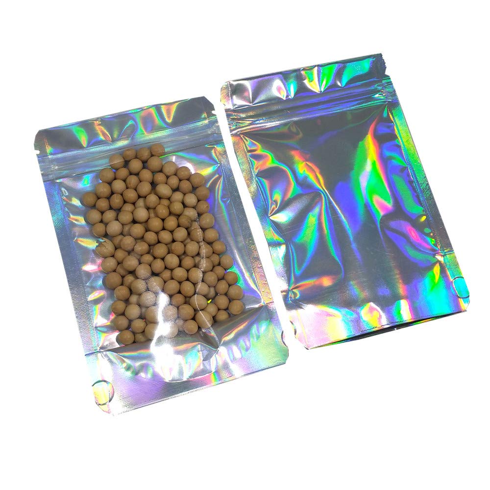 Bolsas resellables de pie, paquete de 50 bolsas frontales transparentes de 3.3 x 5.1 pulgadas, bolsas sellables con cierre de cremallera, bolsas verticales reutilizables para control de humedad 2