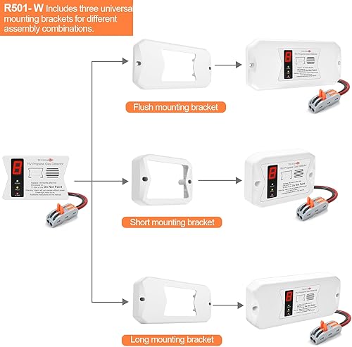 Miniatura 6 de Techamor Detector de gas propano para autocaravana, alarma digital de gas propanoLP - 12vDC para remolque de viaje de autocaravana, autocaravana,