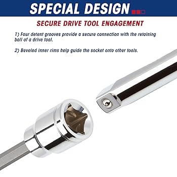 RIZOM 18-Piece 3/8 Inch Drive Extra Long Allen Hex Bit