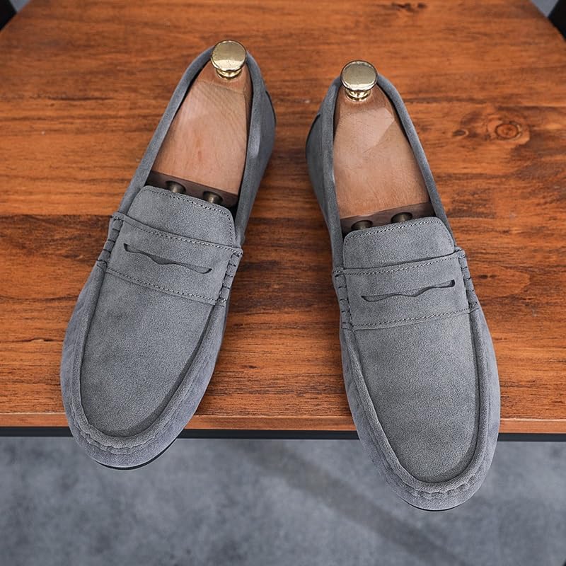Men's Loafers Shoes Round Toe Suede Vamp Penny Loafer Shoe Comfortable Anti-Slip Lightweight Fashion Slip-on2