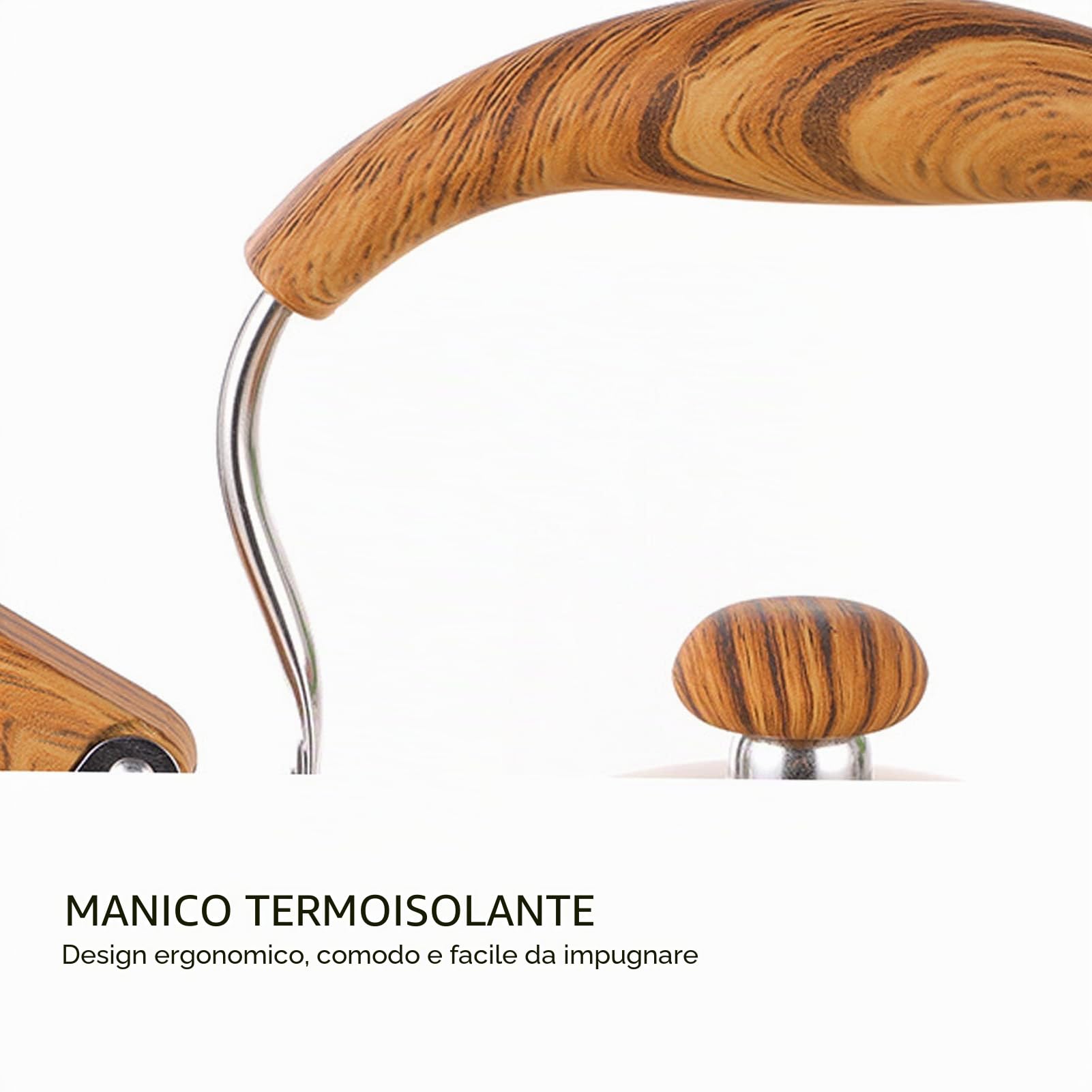 Bollitore da Tè Con Fischio da 2,5 Litri in Acciaio Inossidabile - Teiera Con Riscaldamento Efficiente Per Piano Cottura - Manico Termoisolante