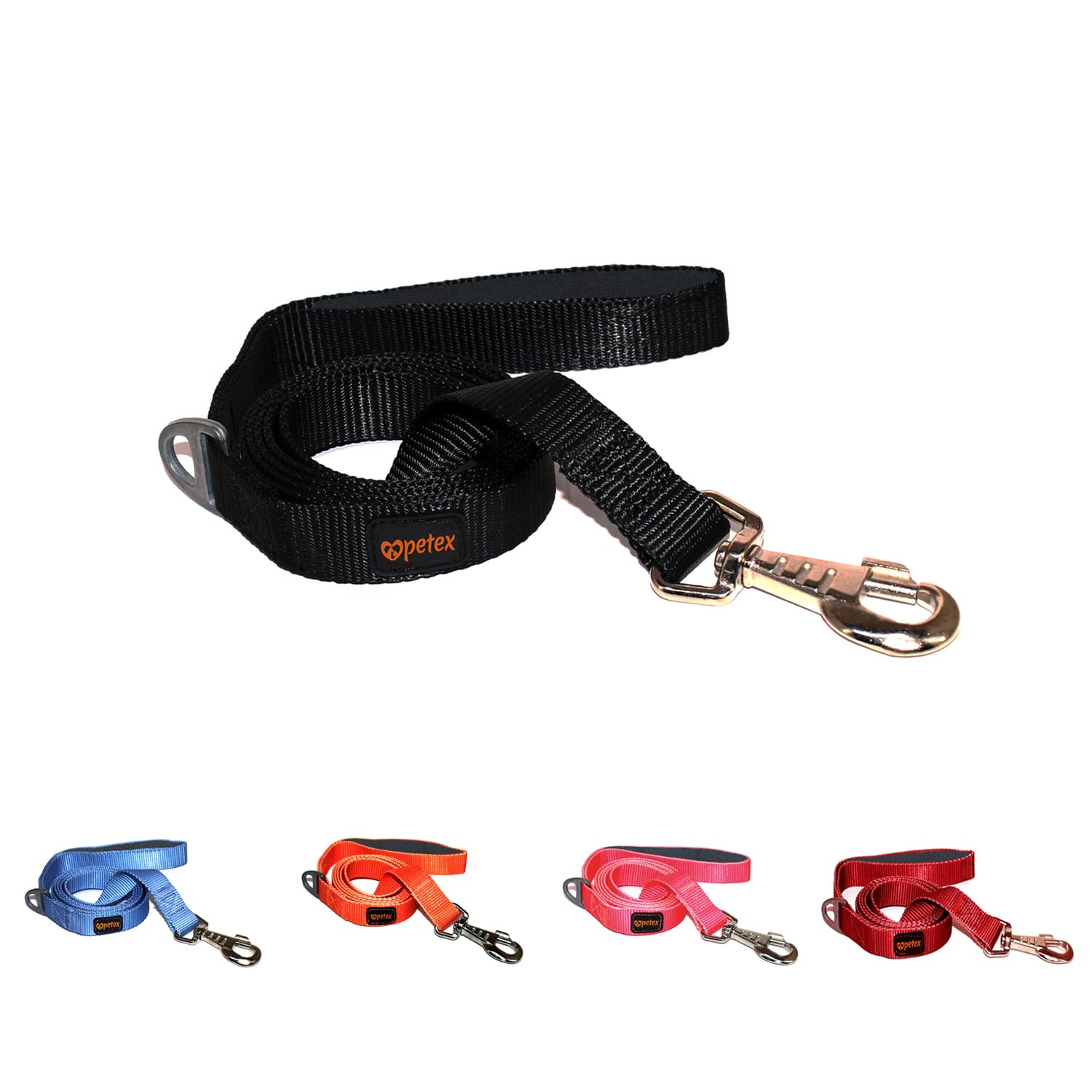 Premium Non-Adjustable Dog Leash, 1.4m Long Dog Lead with Comfortable Padded Handle, Chew Proof and Heavy Duty Lead for Small, Medium and Large Dogs (Black)