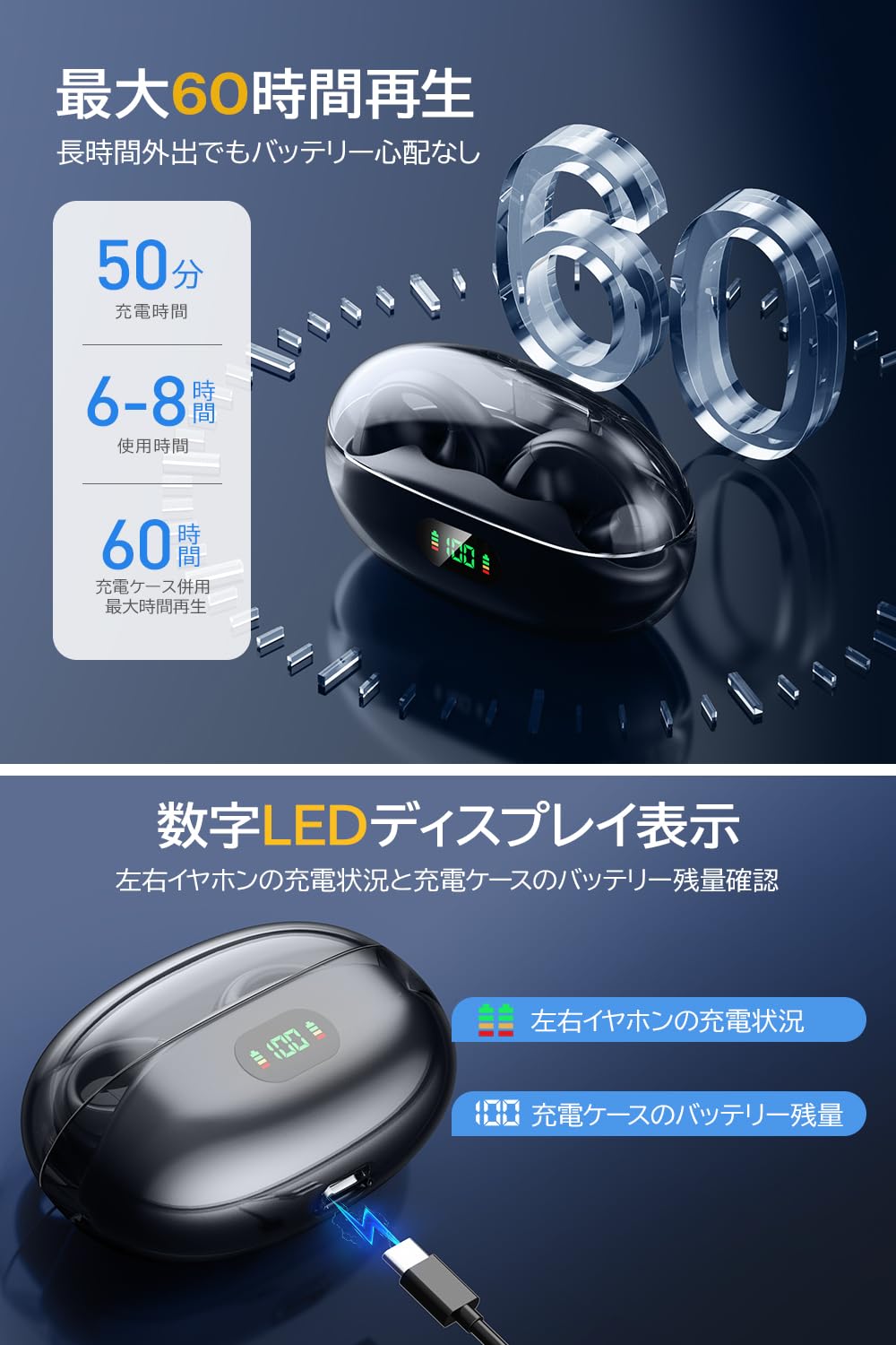Amazon.co.jp: イヤホン bluetooth ワイヤレスイヤホン 【2025進化 骨