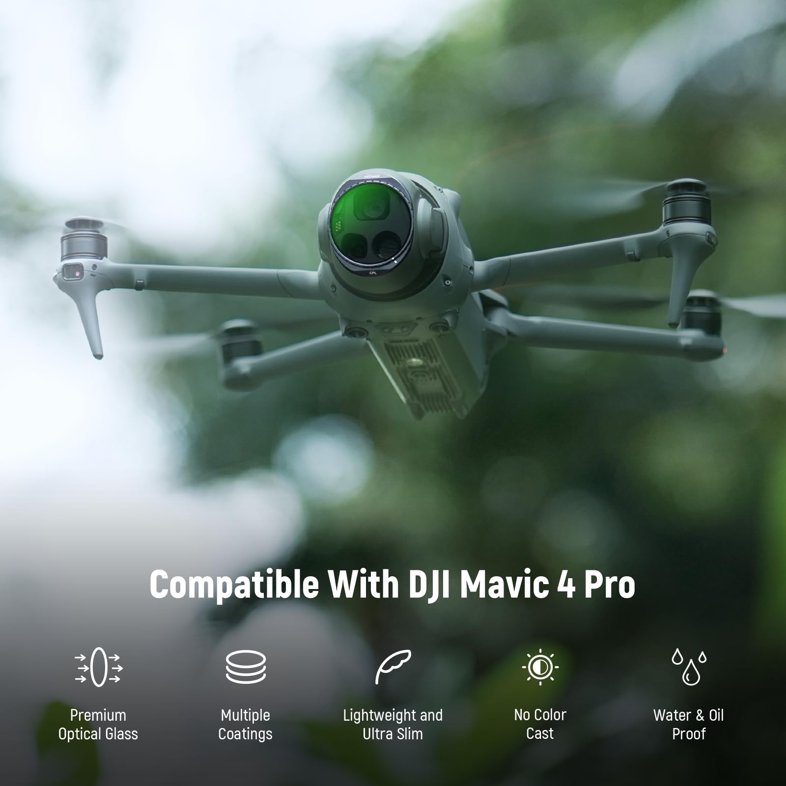NEEWER Set di Filtro CPL + ND Compatibile con DJI Mavic 4 Pro Drone (4pz), Filtro Polarizzatore Circolare e Densità Neutra ND16 ND64 ND256 a Vite in Vetro Ottico Multistrato con Custodia Magnetica