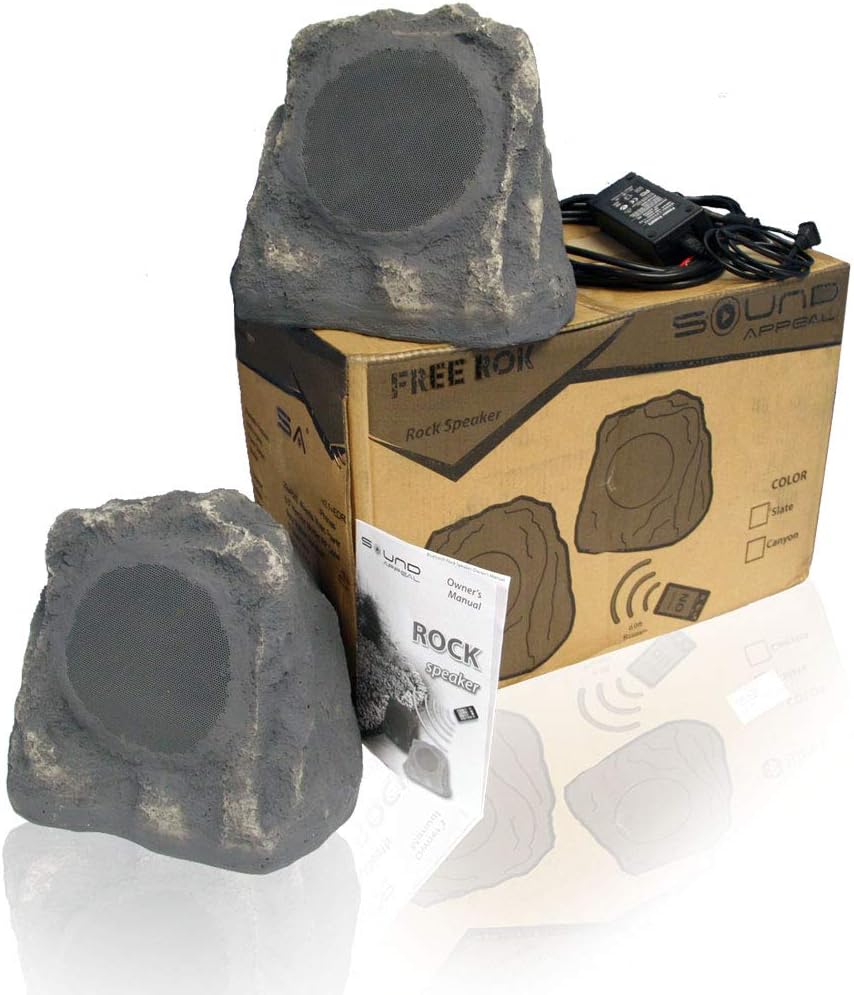 Blасk Frіdау Sаlе 2022 Bluetooth Outdoor Rock Speakers - (Grey Slate)- Stereo Pair