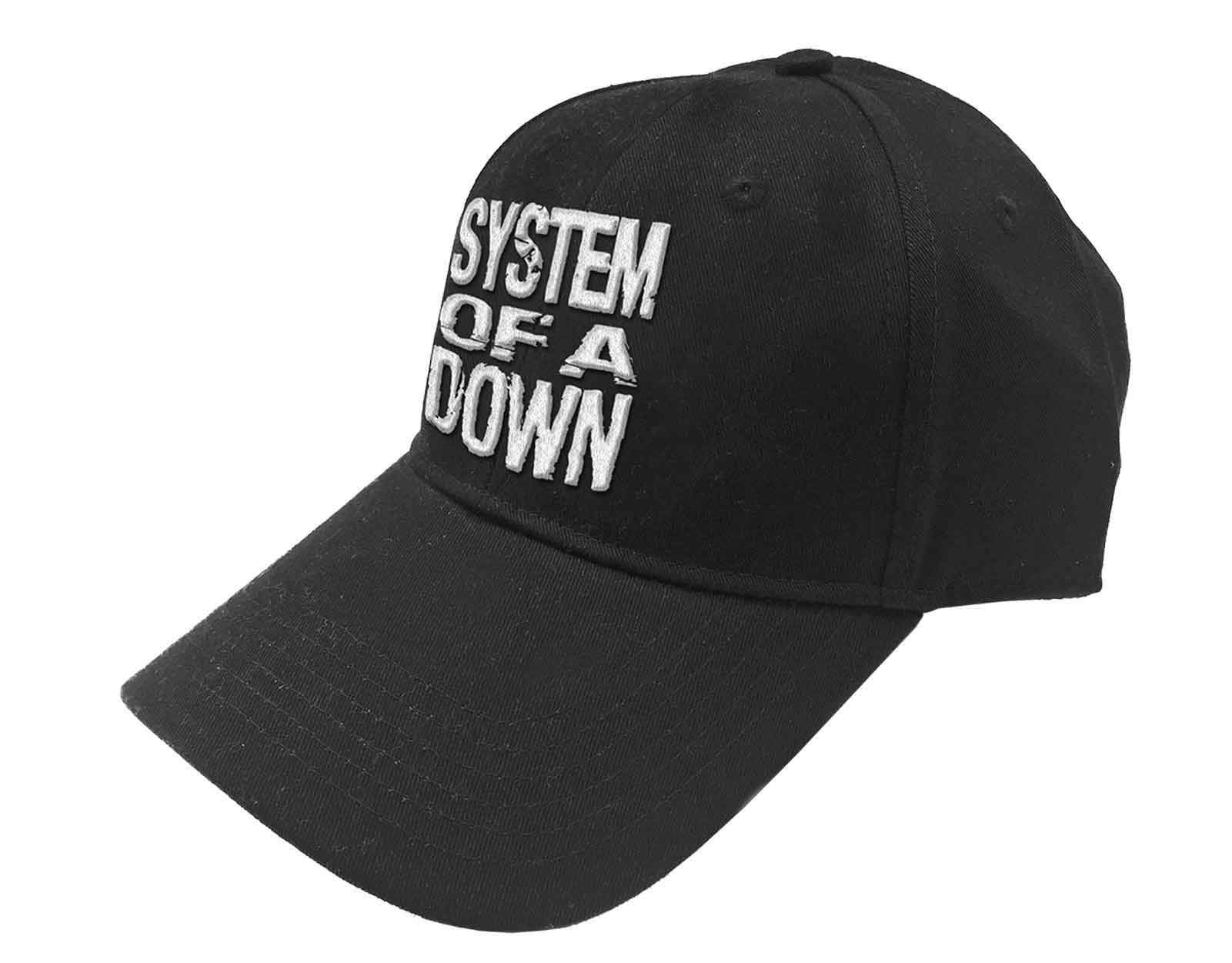System of A Down Baseball Cap Stacked Band Logo Official Black Unisex One Size