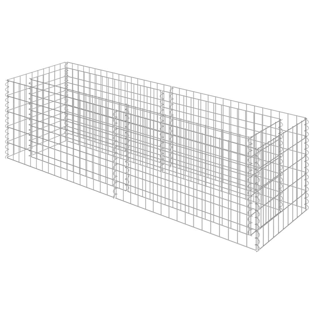 vidaXL Lit Surélevé à Gabion Acier Galvanisé Argenté 180x50x50 cm Jardinière