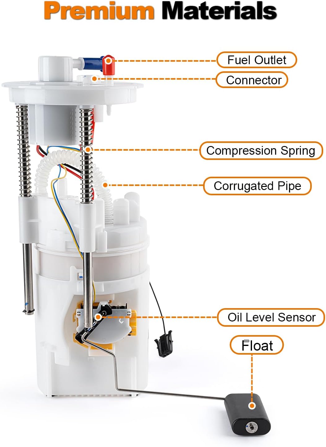 Electric Fuel Pump Assembly Compatible with BMW X5 2007-2010 E70 Series 3.0si xDrive30i M Sport L6 3.0L GAS Replace E8814M VANBOL0188 with Sending Unit O-Ring