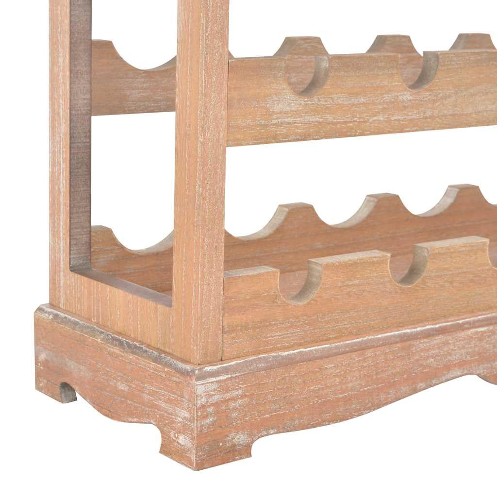 Cantinetta per vino marrone in MDF, 70 x 22,5 x 70,5 cm, con 4 ripiani per 24 bottiglie, autoportante, montaggio a parete, ideale come portabottiglie