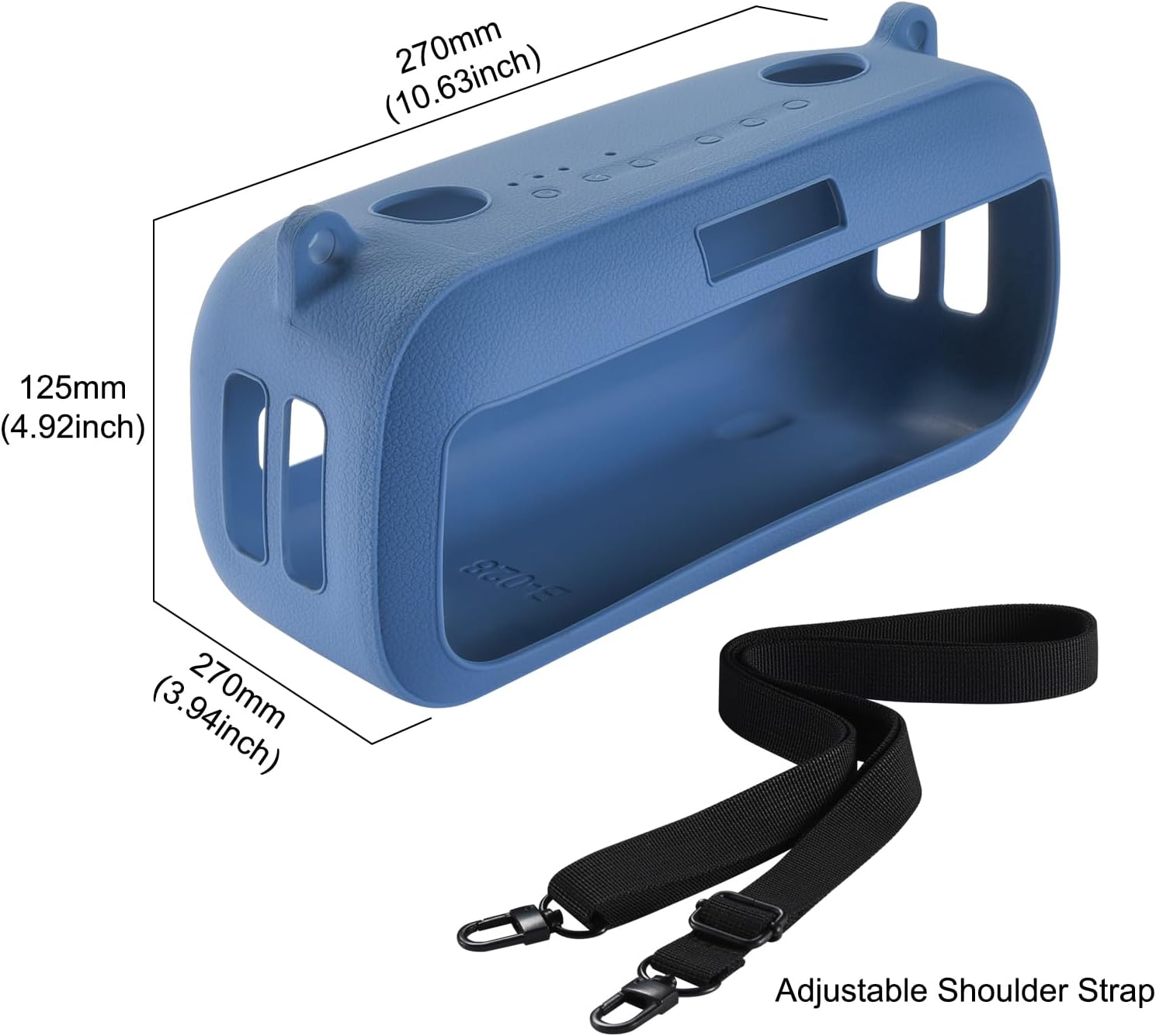 Silicone Protective Case Suitable for Bose SoundLink Max Portable Speaker, Portable Suitcase Protective Case with Shoulder Strap Protective Case Wireless Speaker Accessories (Blue) - Image 2