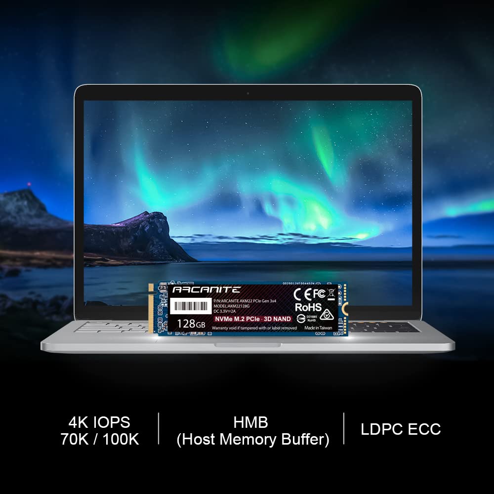Amazon | ARCANITE SSD 128GB PCIe Gen 3.0 ×4 NVMe 内蔵M.2 2280