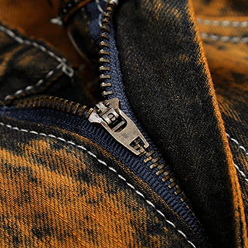 Mens Distressed Destroyed Patch Jeans Ripped Embroidery Print Denim Jeans Vintage Hip Hop Straight Jean Pants3