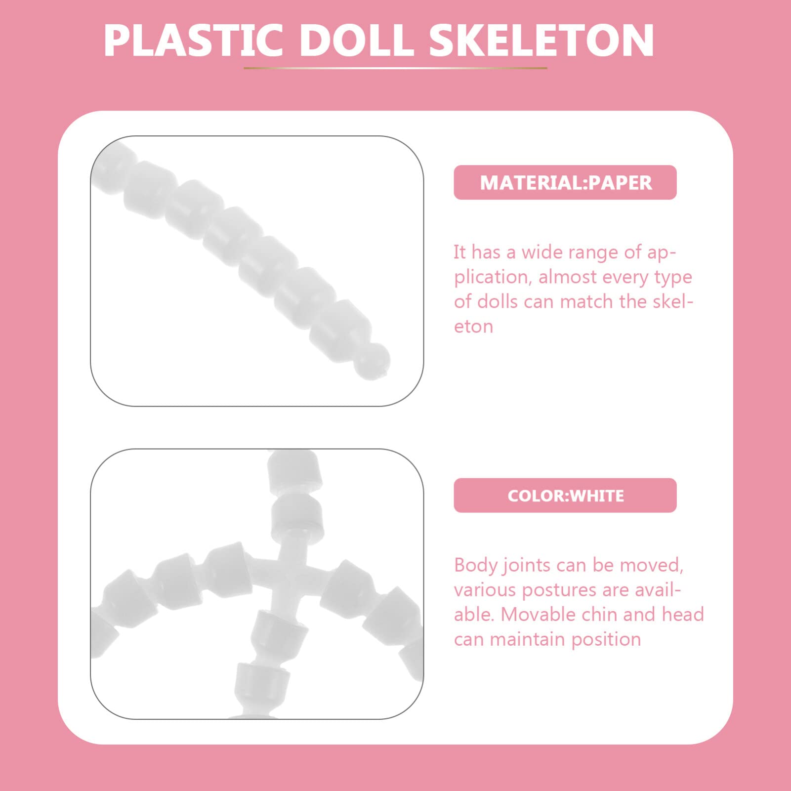 ibasenice Movable Doll Skeleton Frame with Flexible Joints Plastic Puppet Body for DIY Doll Making and Creative Play Accessories - Image 2