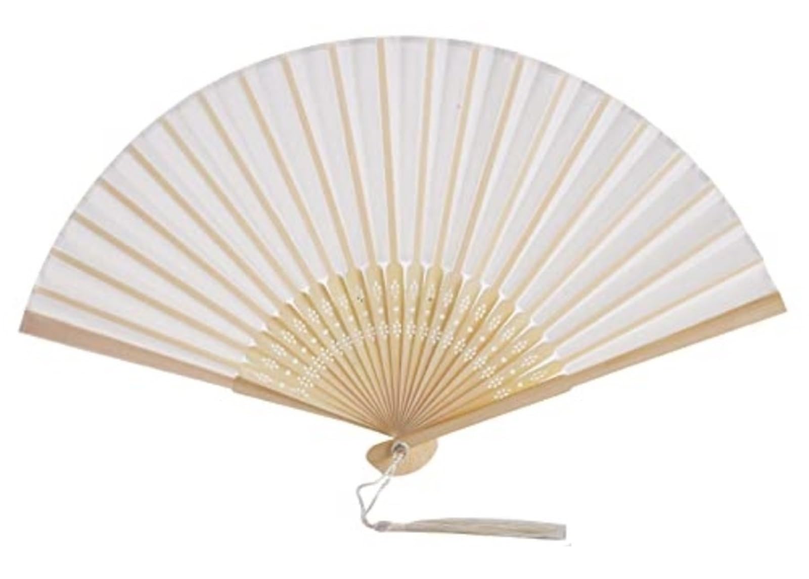 WSQHAO 4Pcs Imitated Silk Hand Fan With Tassel Fabric Handheld Folding Fans for Summer(Color 1)
