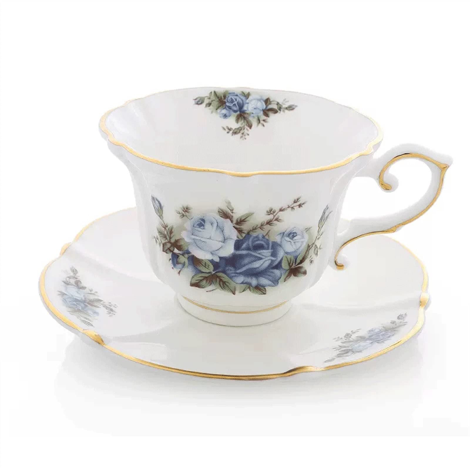 Nowoczesny styl popołudniowa herbata czarna filiżanka ceramiczny zestaw do kawy wykwintna porcelana kostna na gorącą czekoladę (niebieski)