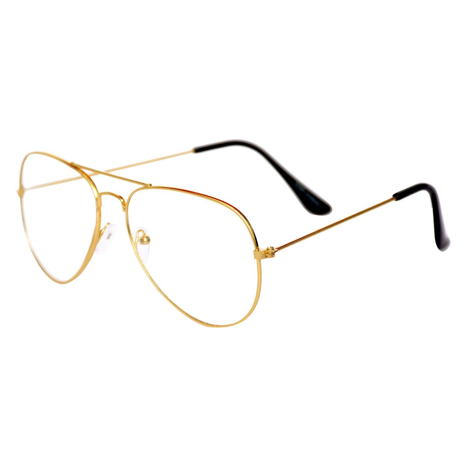 Stylum Aviator Shape Golden-Transparent UV Protection Sunglasses | Frame For Men & Women [MA-095-S2 ]-image-18