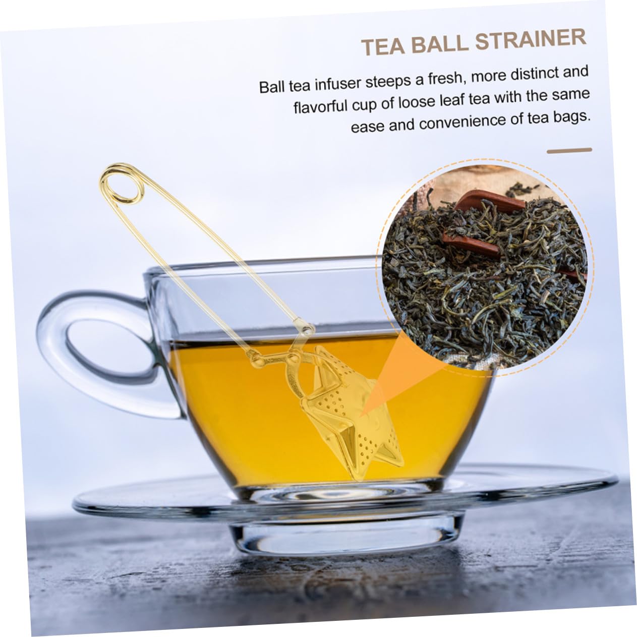 Infuseur à Thé avec Passoire Étoile et Lune en Acier Inoxydable Doré Solide et Portable pour Infusion de Thé en Vrac à Domicile