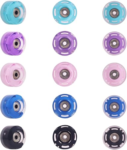 Miniatura 4 de Nattork Paquete de 8 ruedas de patinaje con luz de 82A de 2.126 x 1.260 in con rodamientos instalados, ruedas luminosas con iluminación cuádruple,