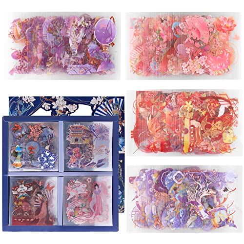 AVECMOI 500PCS Pegatinas Vintage, 100 Hojas Pegatinas Estéticas de Transparentes Pintadas a Mano Pegatinas Decorativas para Scrapbooking, Journling, Sobres Cover