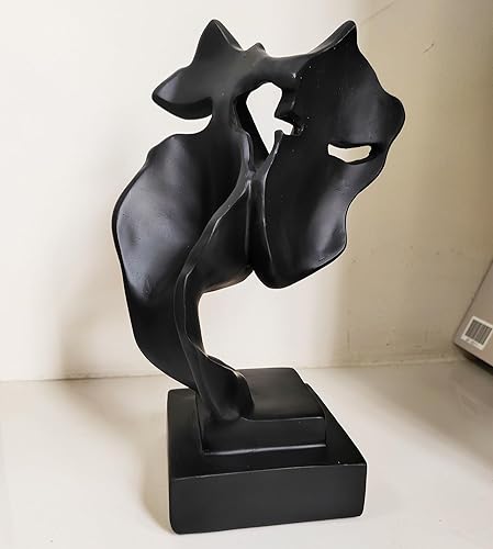 Miniatura 6 de Yahu Lando Adornos de estatua de pensador, figura de arte abstracto de silencio es dorado, cosas modernas y simples de resina, decoración de