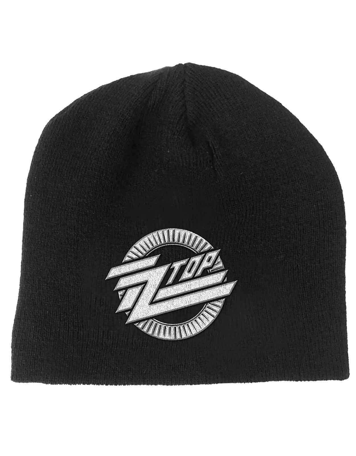 Zz Top Men's Black Beanie Hat Circle Band Logo Official Unisex One Size