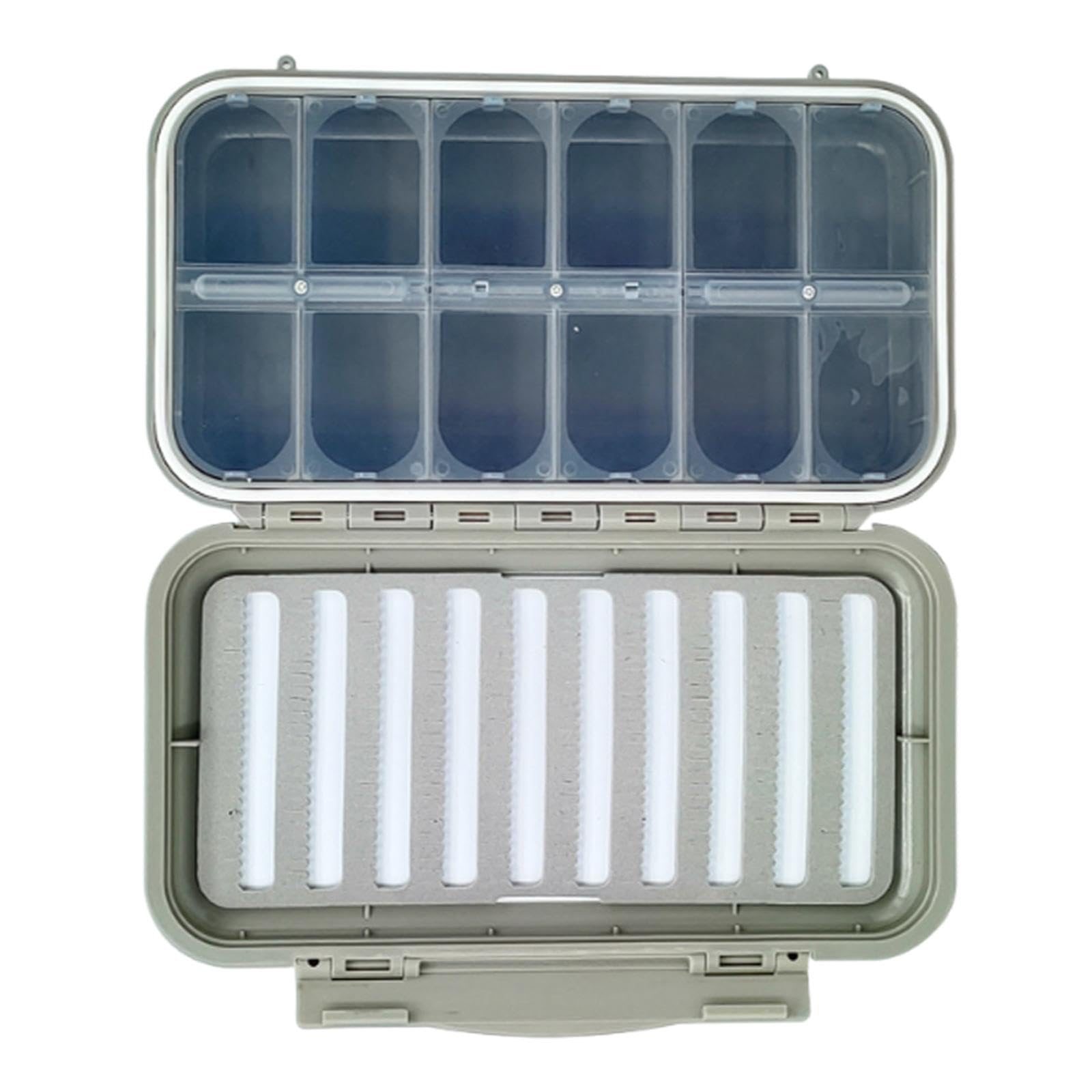 Sharplace Fishing Tackle Box Storage Case Easy Grip Compartment Lightweight Fishing Jig Box Waterproof for Crappie Trout Outdoor