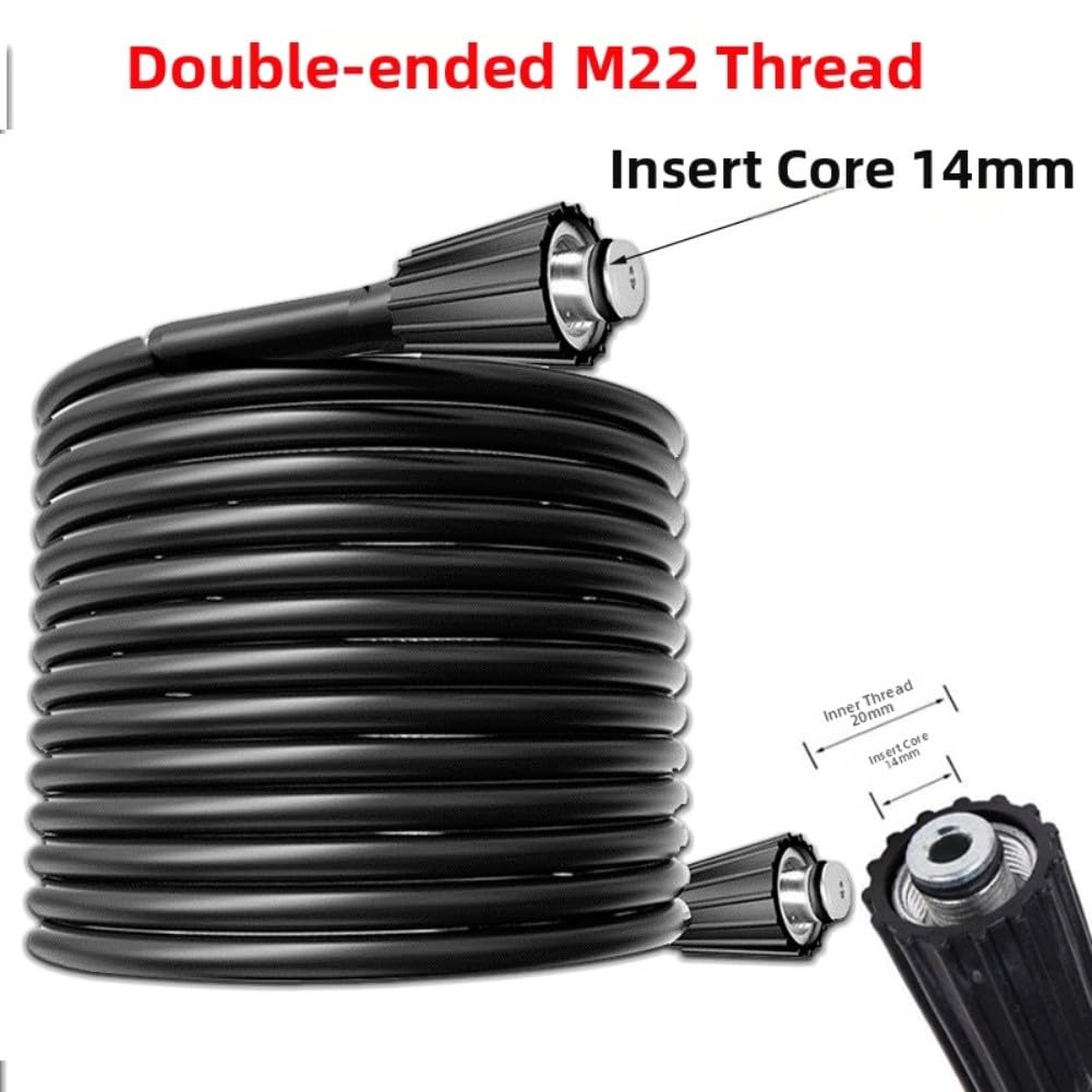 Tubo di prolunga per idropulitrice Karcher, 10/15 m M22-14, connettore in rame, tubo ad alta pressione per la pulizia dell'acqua della macchina (15 m)