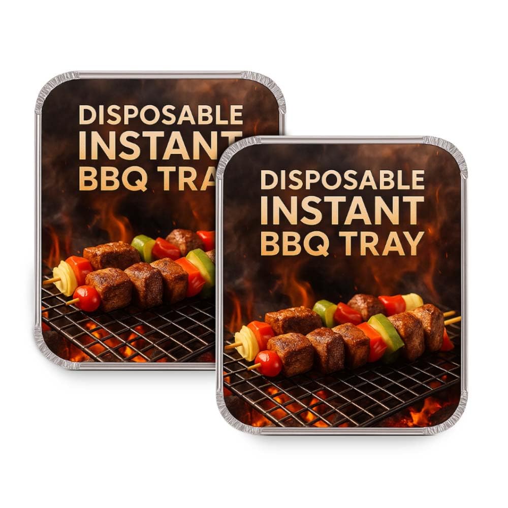 Disposable Instant BBQ Tray Charcoal Grill Instant Light Charcoal Barbecues Grill Tray Ideal for Outdoor Summer Garden BBQs, Camping Outdoor Parties & Picnics 2 Pack - Concept4u