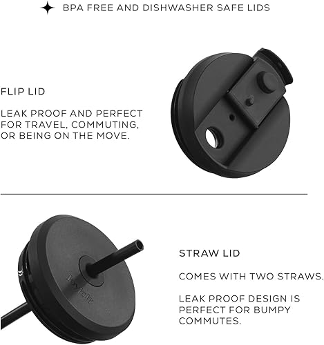 Miniatura 3 de JoyJolt Vaso de acero inoxidable con triple aislamiento de 20 onzas con tapa y popote 2 cada uno al vacío de doble pared forrado de cobre para