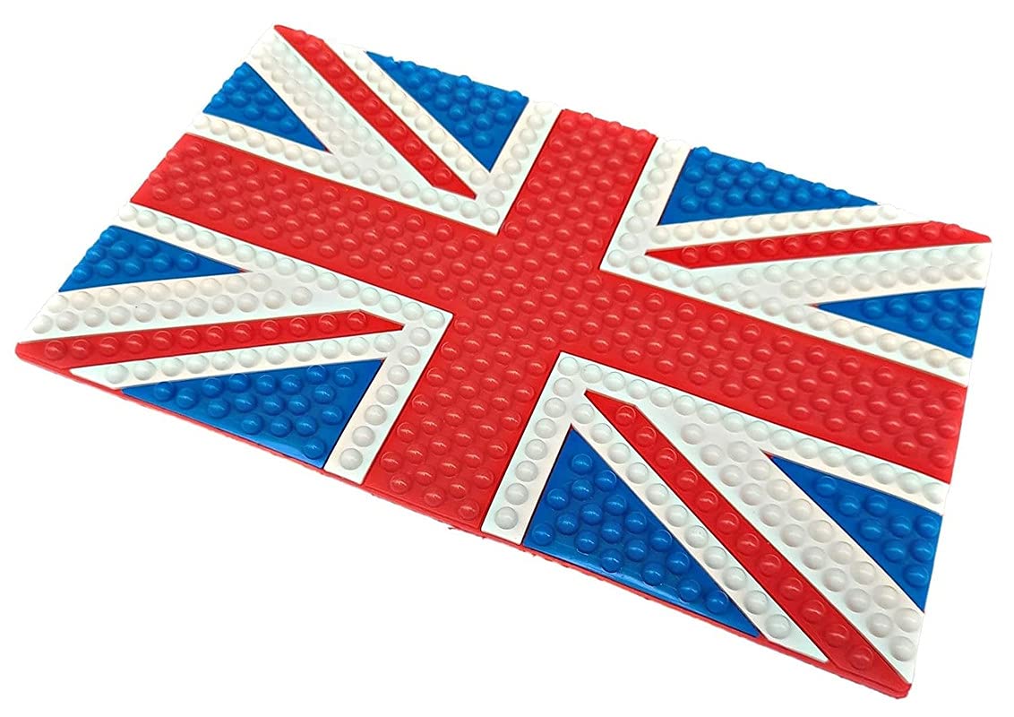 Autofetch Silicon Rubber Dotted Extra Thick Sticky Anti-Slip Gel Universal Non-Slip Car Dashboard Mat (Red,Blue And White) for Tata Buzzard