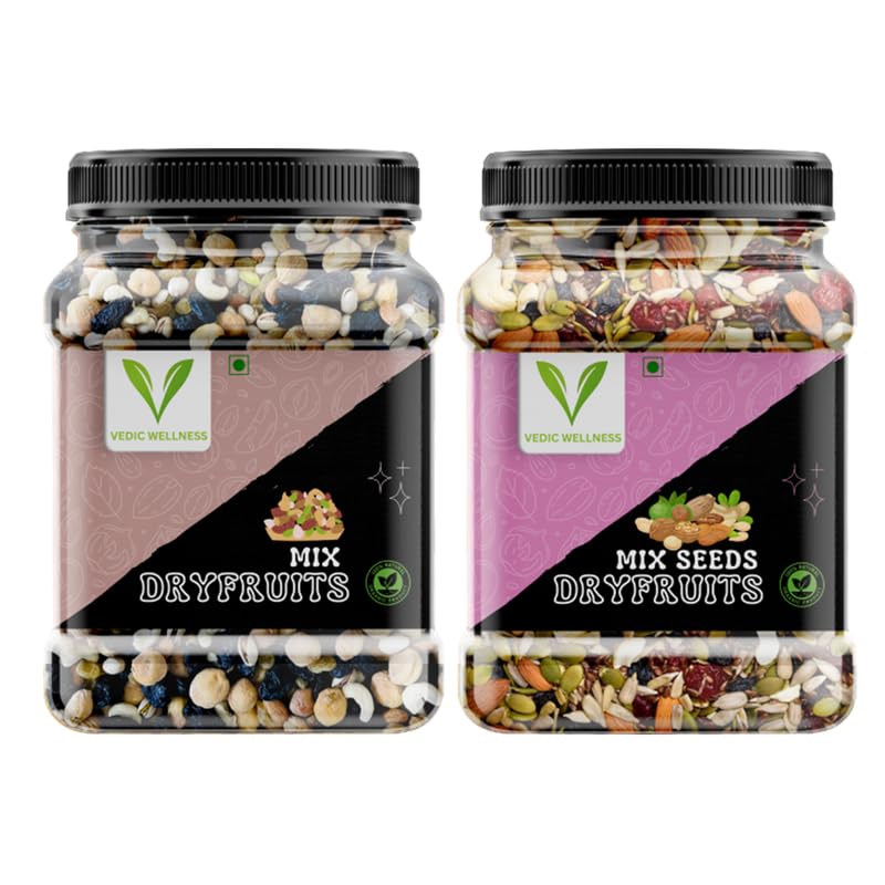 VEDIC WELLNESS Combo Pack of Mixed Dried Fruits or Mixed Mixed Seeds Naturally Sweet and Tasty Snack | Healthy Mix Dry Fruits and Nuts for Every Occasion (1KG x Pack of 2) (B0CHPHQ5J9) Amazon Price History, Amazon Price Tracker