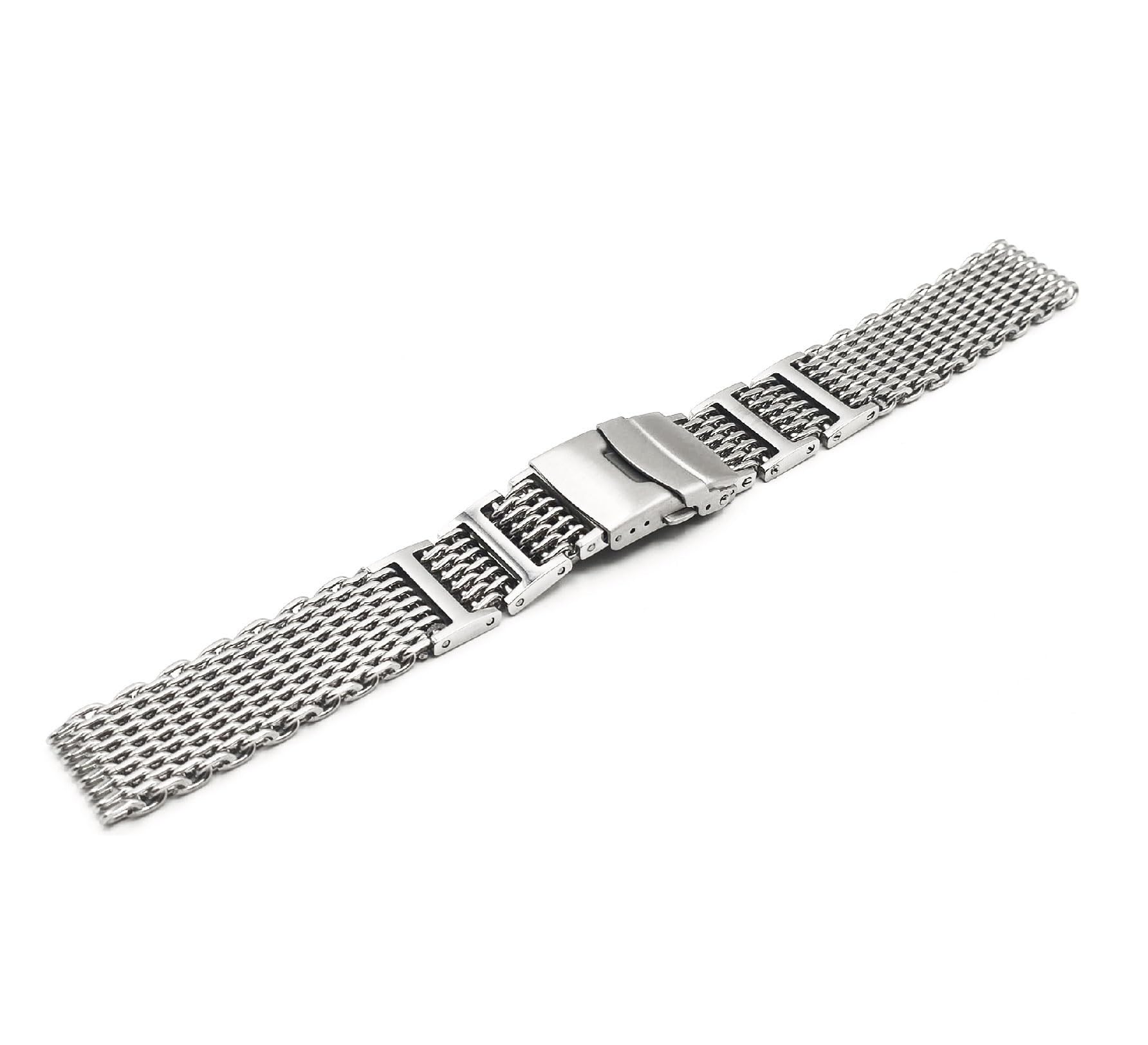 Bransoletka Shark Mesh ze stali nierdzewnej ONE More STRAP 20mm22mm 24mm kompatybilny z Citizen Promaster i Seiko SKX sub diver pasek do zegarka milan