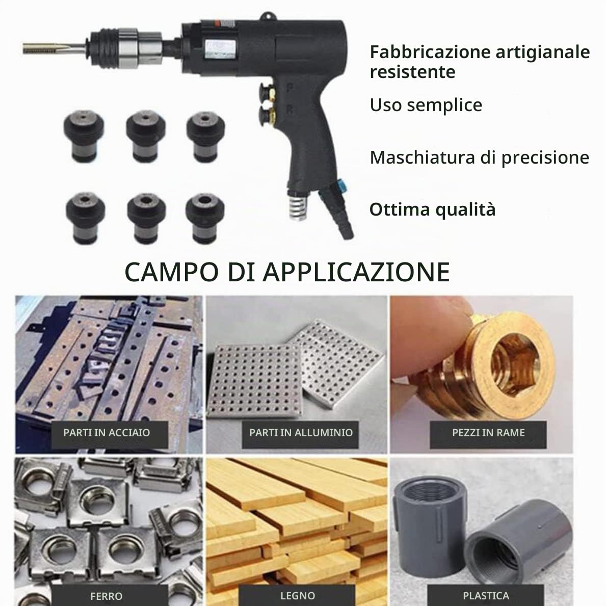 Maschiatrice pneumatica Maschiatrice Tipo di pistola Macchina pneumatica per filo elettrico M3-M12 Trapano per maschi Macchina per filettatura posteriore