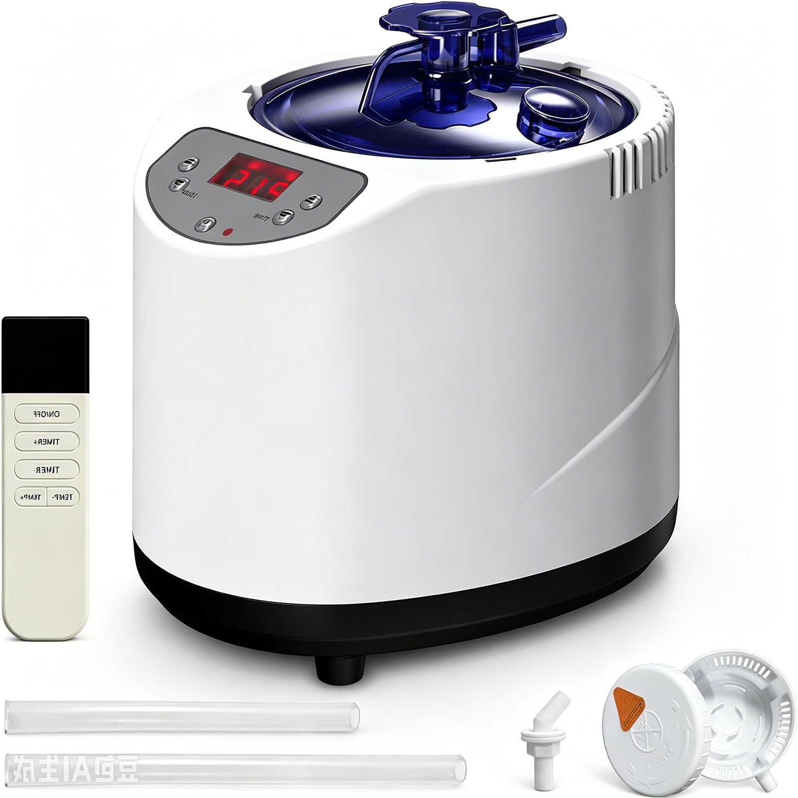 Vaporizador de sauna portátil de 3 litros para uso doméstico, generador de spa personal con control remoto inalámbrico, niveles de calefacción ajustables de 1 a 9 y temporizador de 5 a 95 minutos para