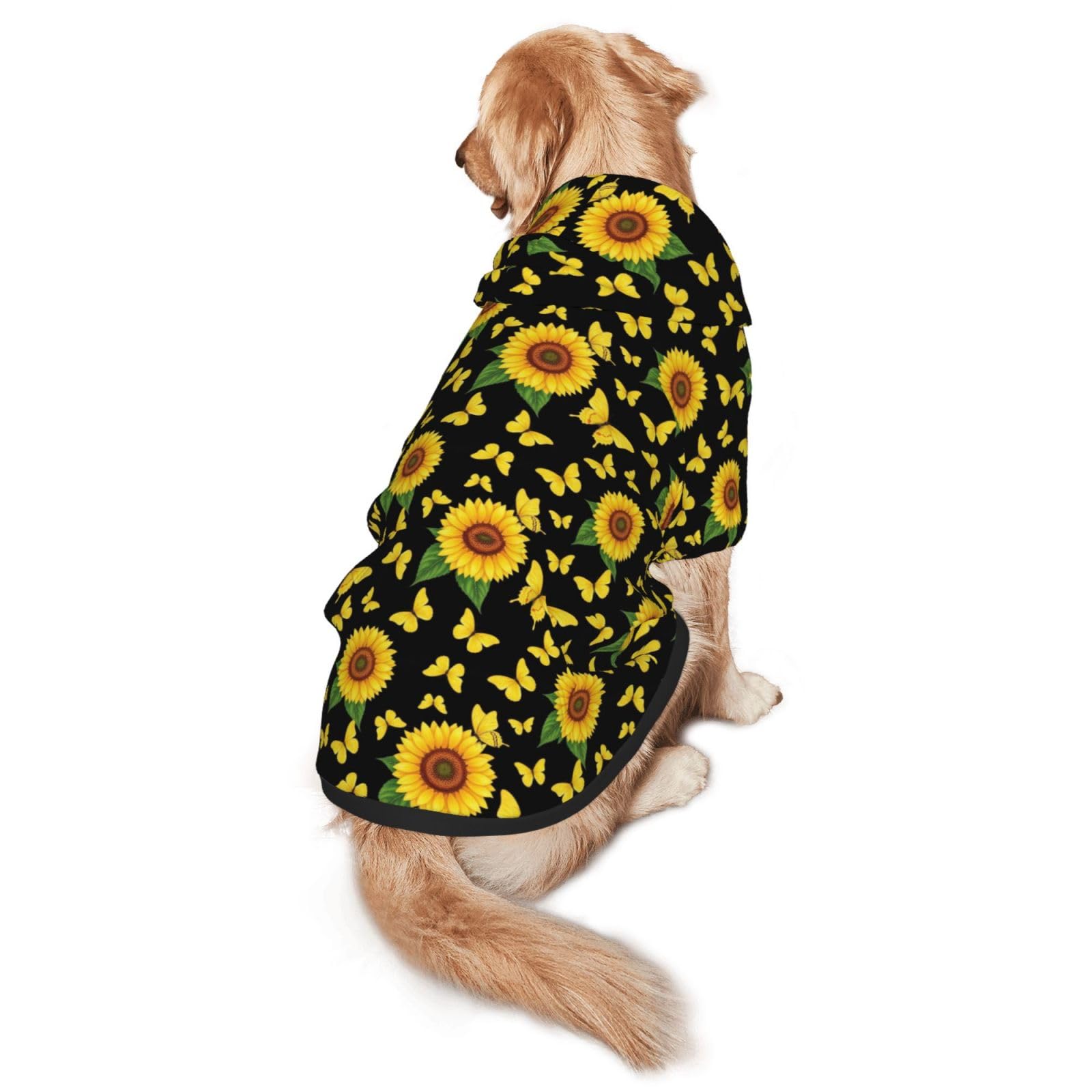 AMRANDOM Dog Cat Hoodie Sweater Puppy Coat Soft Pet Clothes Yellow Sunflowers