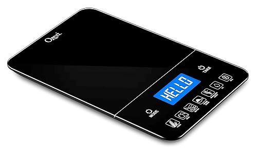 Ozeri Touch III - Báscula de cocina para panadero de 22 libras (22.0lbs) con contador de calorías, en vidrio templado